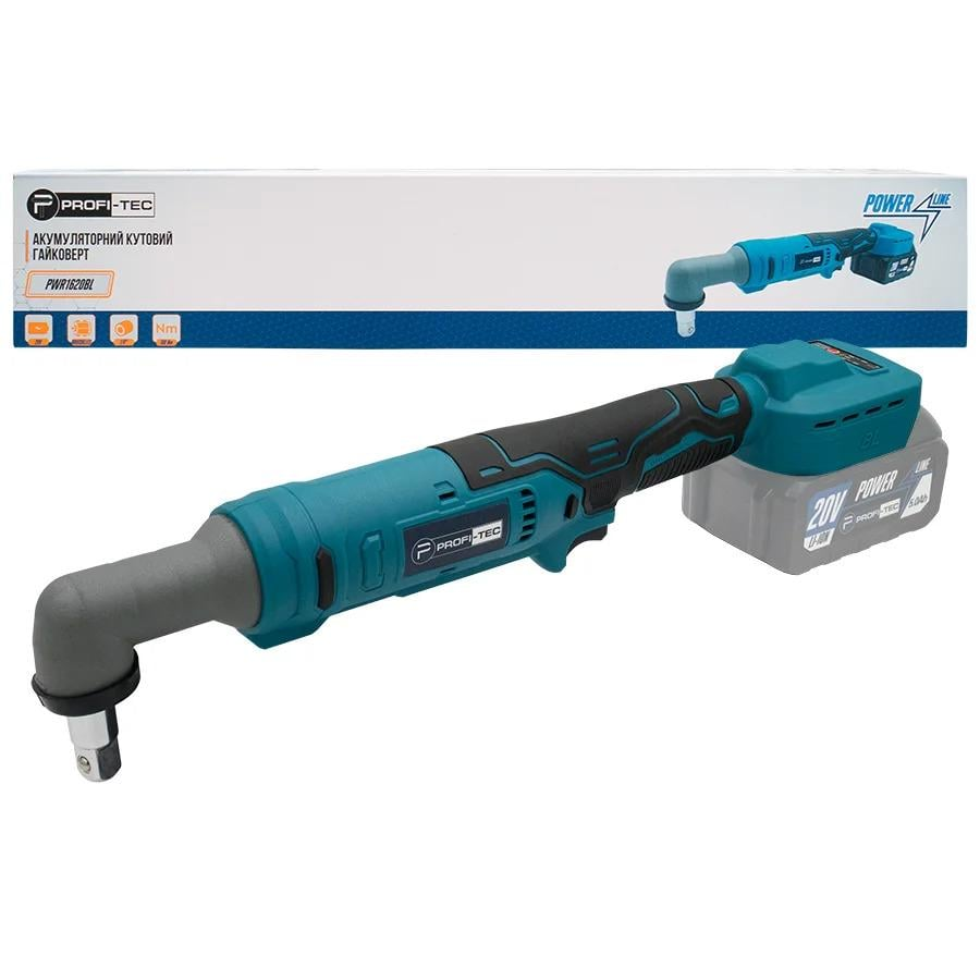 Гайковерт угловой PROFI-TEC PWR1620BL POWERLine аккумуляторный без аккумулятора и зарядного устройства Синий (GR-06618)