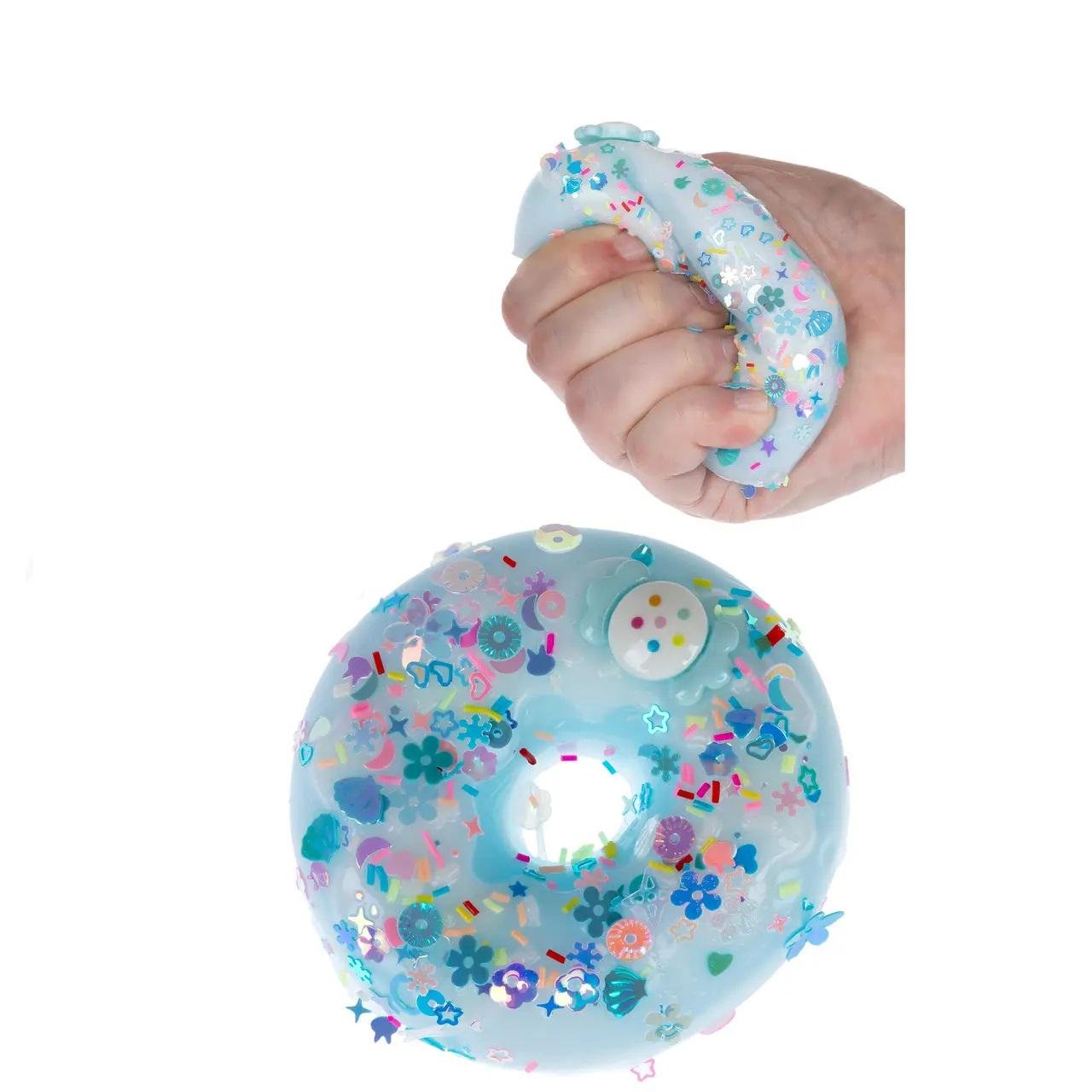Игрушка-антистерес сквиши Пончик с присыпкой 8 см Голубой - фото 2 Игрушка-антистерес сквиши Пончик с присыпкой 8 см Голубой - фото 2