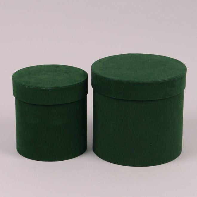 Комплект коробок для цветов Flora велюр 2 шт. Зеленый (39900)