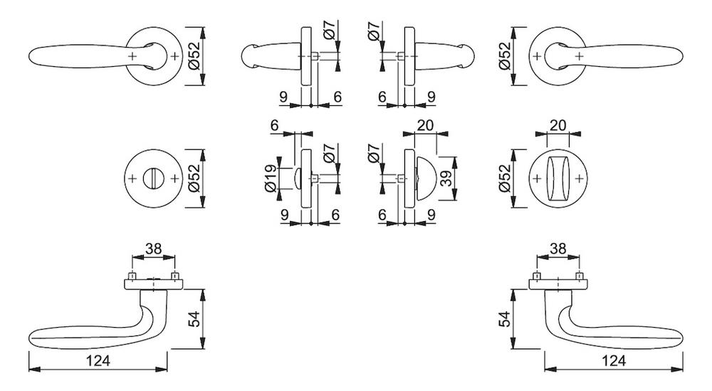 Комплект ручек Hoppe VERONA WC 1510/42KV/42KVS SST F1 8 8 SK/OL 37-42 - фото 3