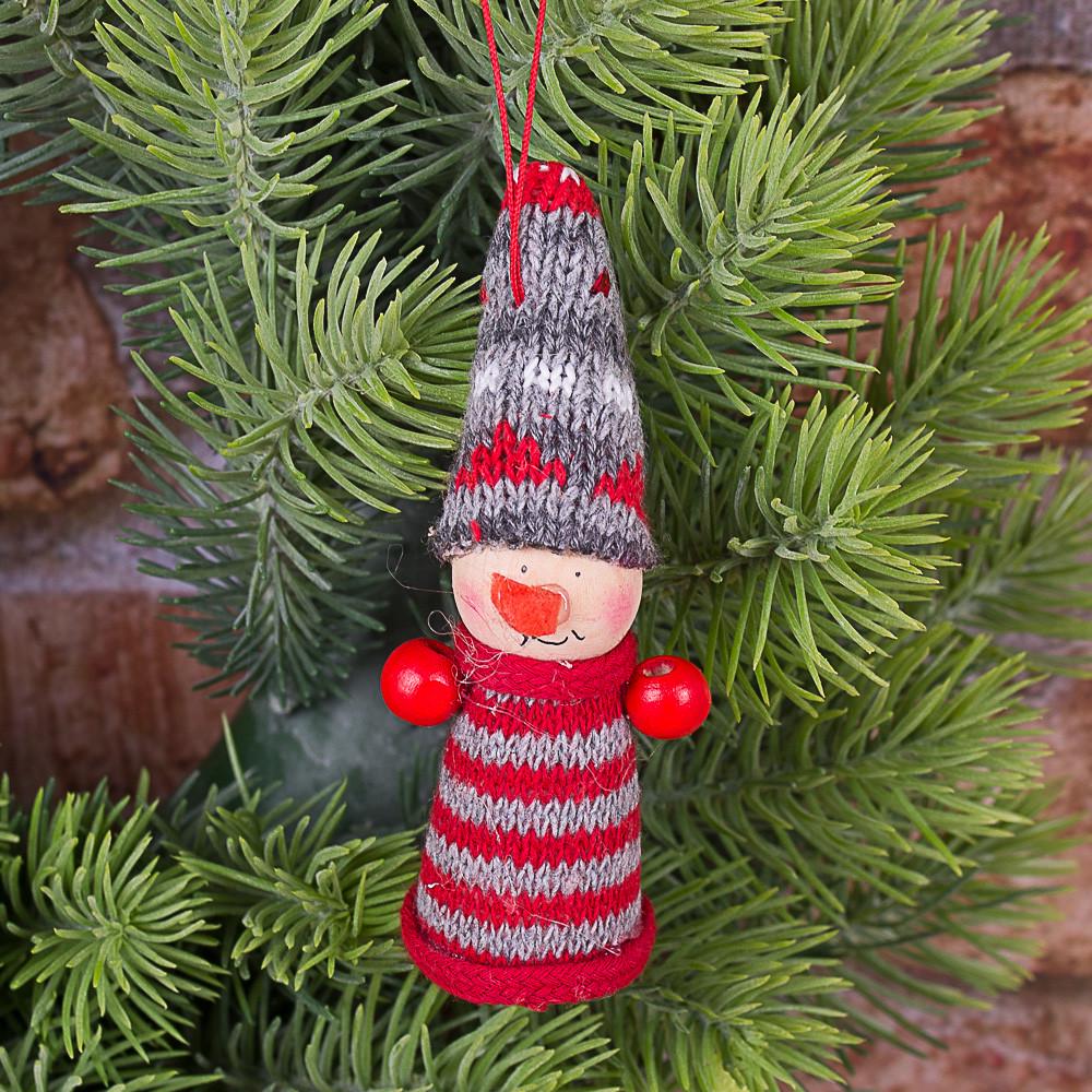 Подвеска вязанная тканевая Снеговик (3349)