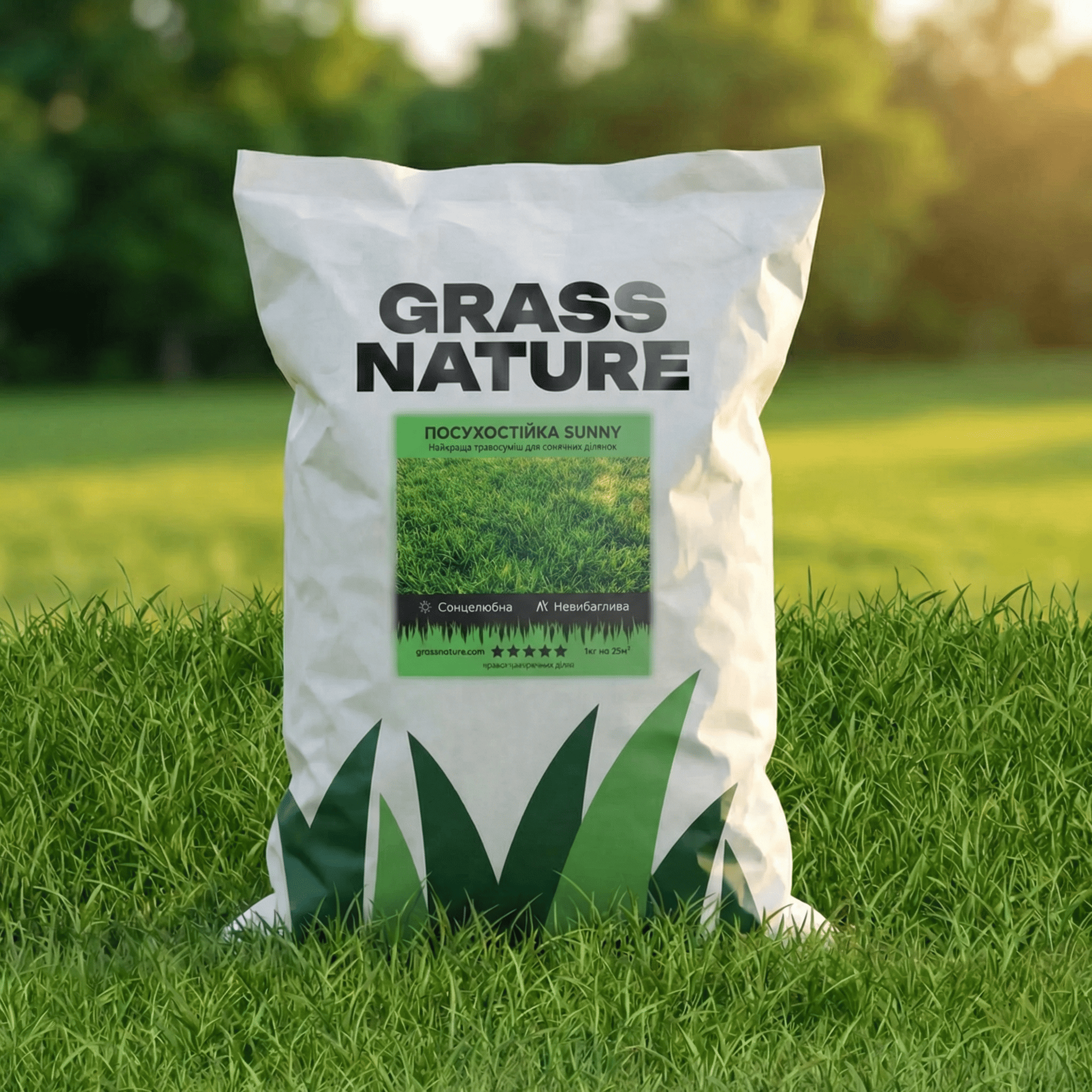 Семена газонной травы GrassNature Sunny засухоустойчива 2 кг (24463273) Семена газонной травы GrassNature Sunny засухоустойчива 2 кг (24463273)