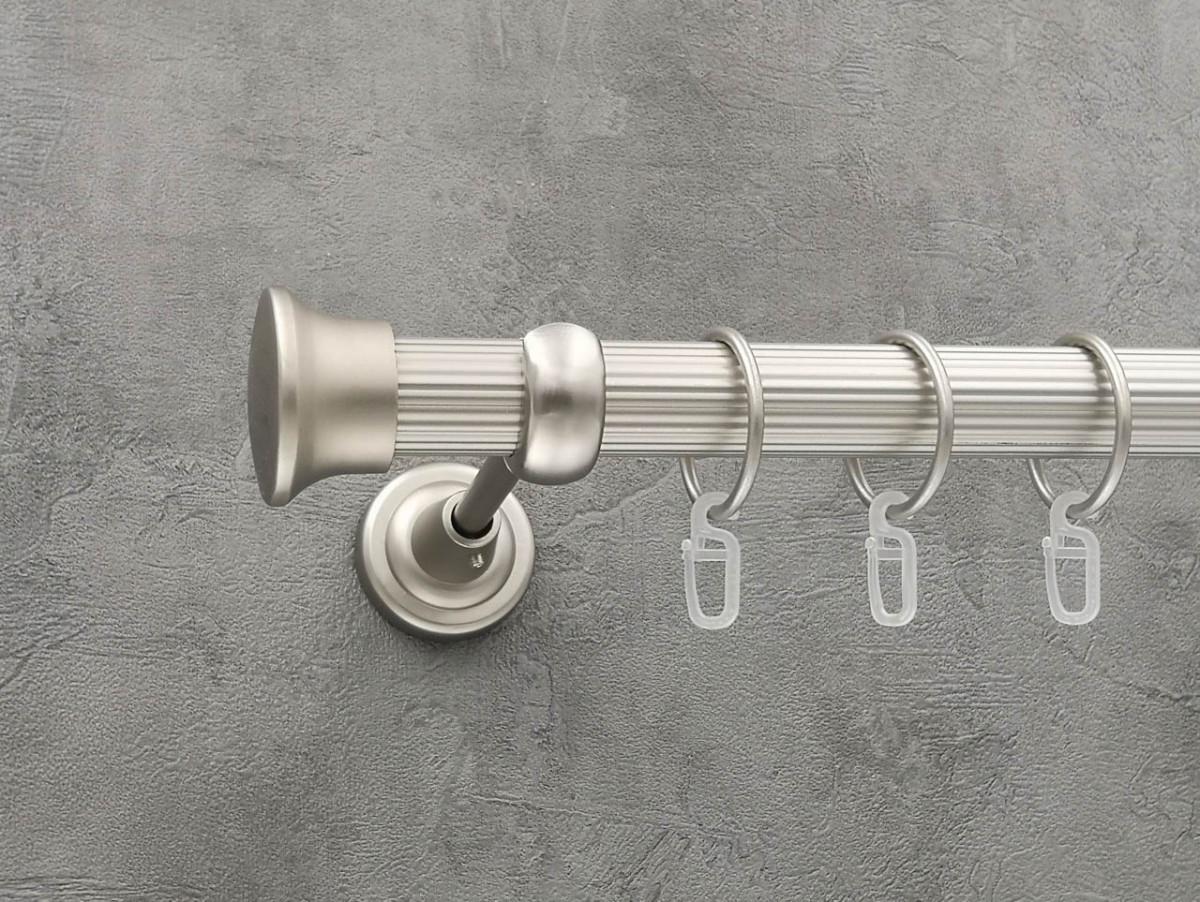 Карниз Quadrum Дуо рифленая штанга одинарный открытый 25 мм 200 см Сатин (264771236)