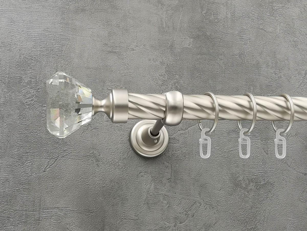 Карниз Quadrum Спектралія кручена штанга одинарний відкритий 25 мм 200 см Сатин (264768721)