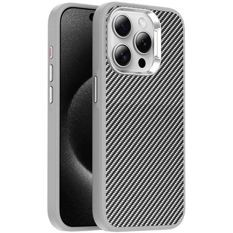 Противоударный чехол TPU+PC Carbon with MagSafe для Apple iPhone 14 Pro Max (6.7") Grey