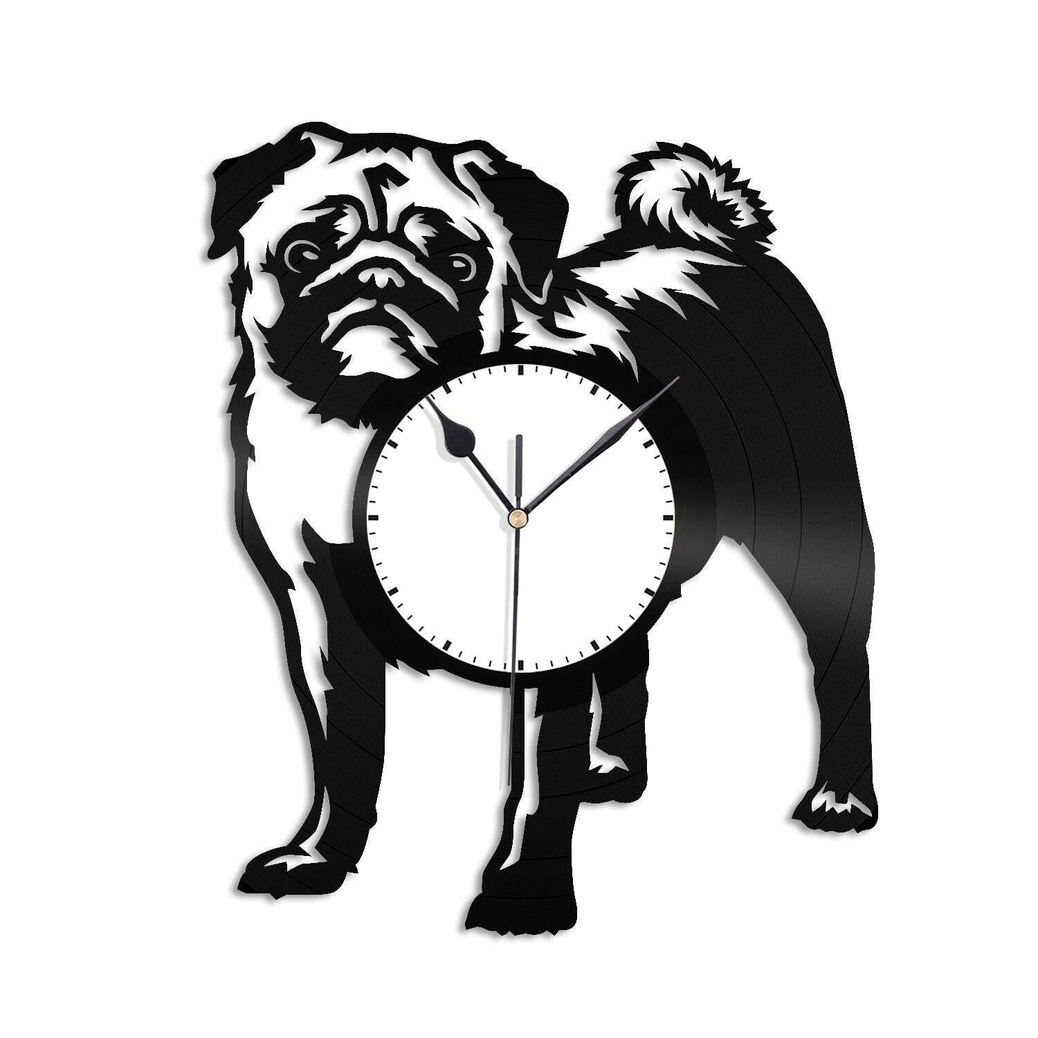 Часы настенные Мопс 1872 из виниловой пластинки