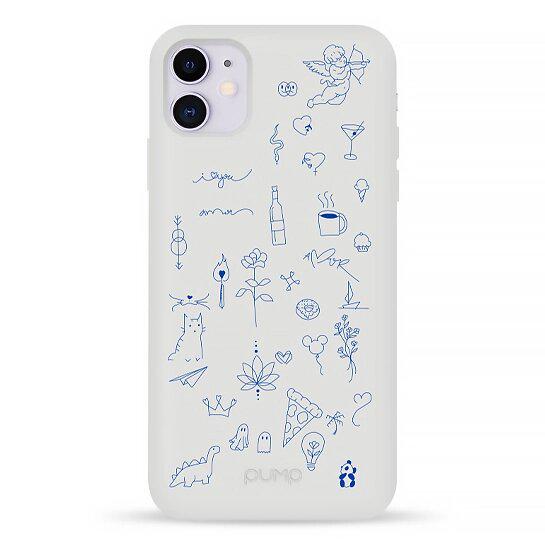 Чохол Pump Silicone Minimalistic Case для iPhone 11 Ink З малюнком Білий