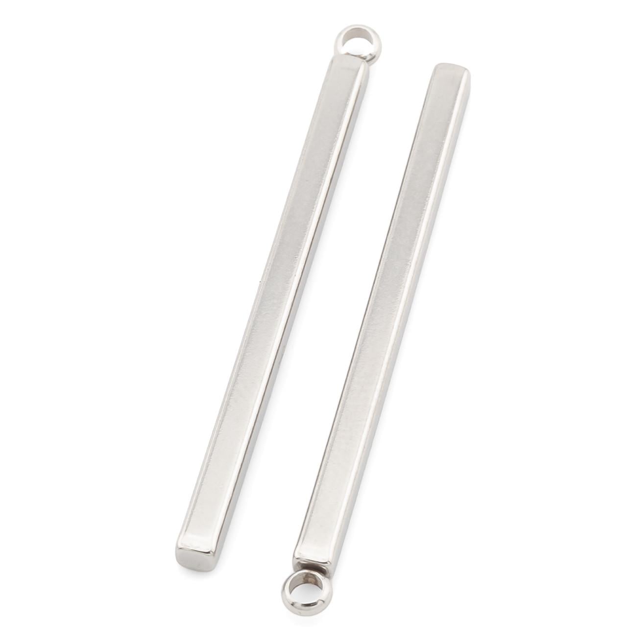 Подвеска Стержень в форме прямоугольника для бижутерии 30х2 мм 5 шт. Платиновый (БК3002п01)