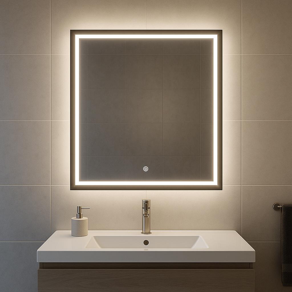 Дзеркало SENAM прямокутне вертикальне фоново-фронтальне підсвічування із сенсорною кнопкою 800х600 мм (PR.FF.V.8.6) - фото 7 Дзеркало SENAM прямокутне вертикальне фоново-фронтальне підсвічування із сенсорною кнопкою 800х600 мм (PR.FF.V.8.6) - фото 7