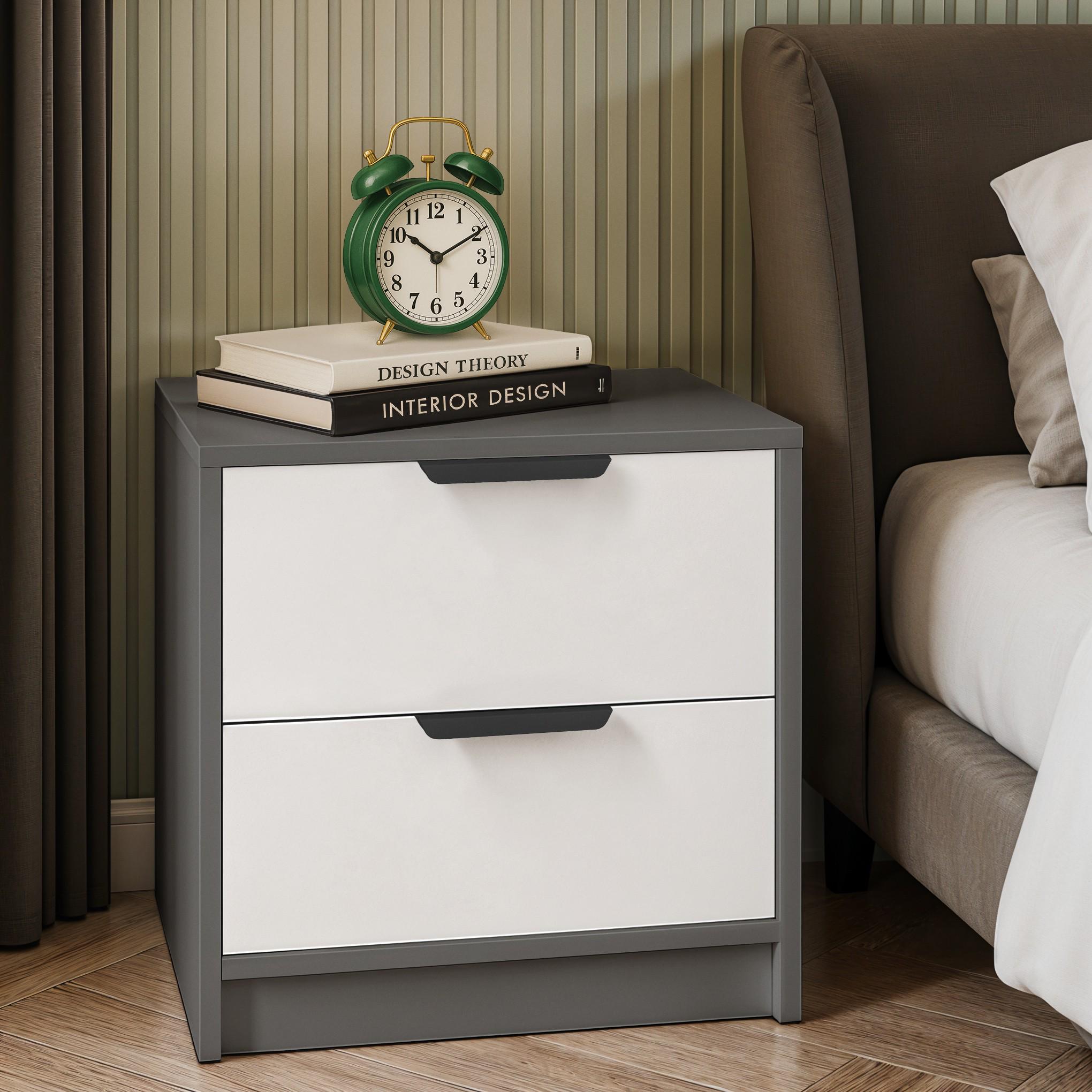 Тумба прикроватная FT-3 450х354х489 мм Антрацит/Белый Тумба прикроватная FT-3 450х354х489 мм Антрацит/Белый