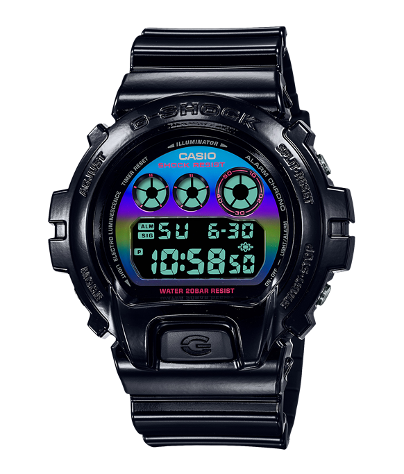 Наручные часы мужские Casio G-Shock DW-6900RGB-1E ударопрочные с водозащитой 200 м и подсветкой (3089045584)