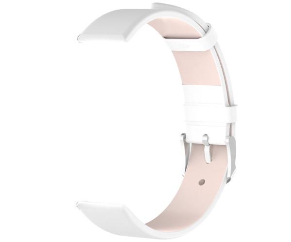 Ремешок кожаный для Garmin Lily 2/2 Active с классической защелкой Белый (49675)