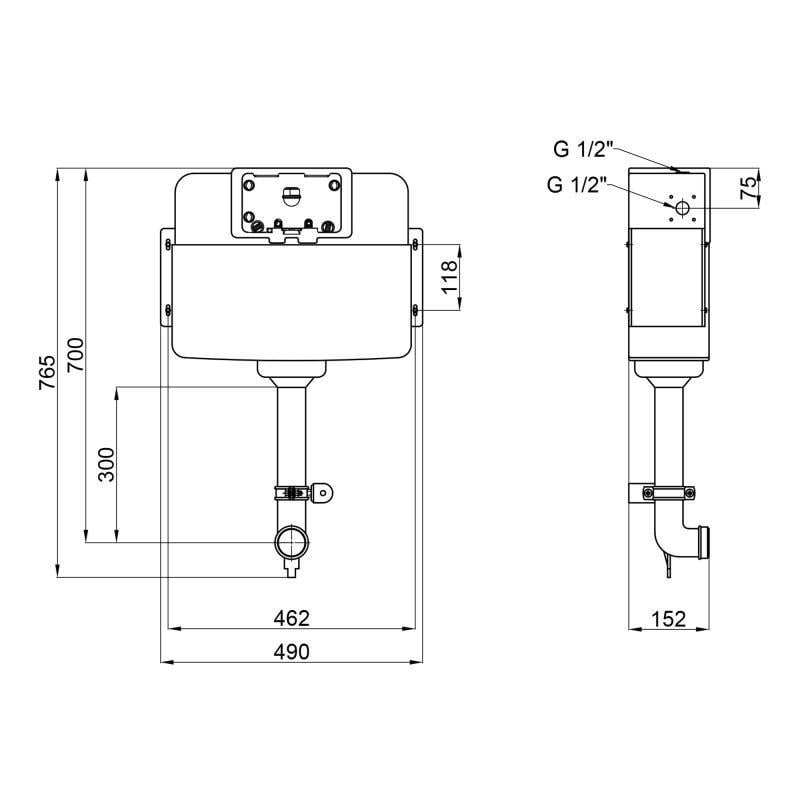 Смывной бачок скрытого монтажа Qtap Nest QT0122490S4Q1 для унитаза (SD00045671) - фото 2