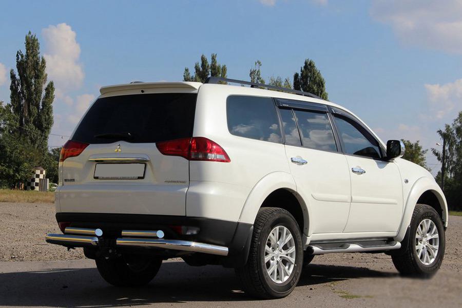 Задняя защита AK003-Special CAN для Mitsubishi Pajero Sport 2008-2015 гг. нержавеющая сталь Хром