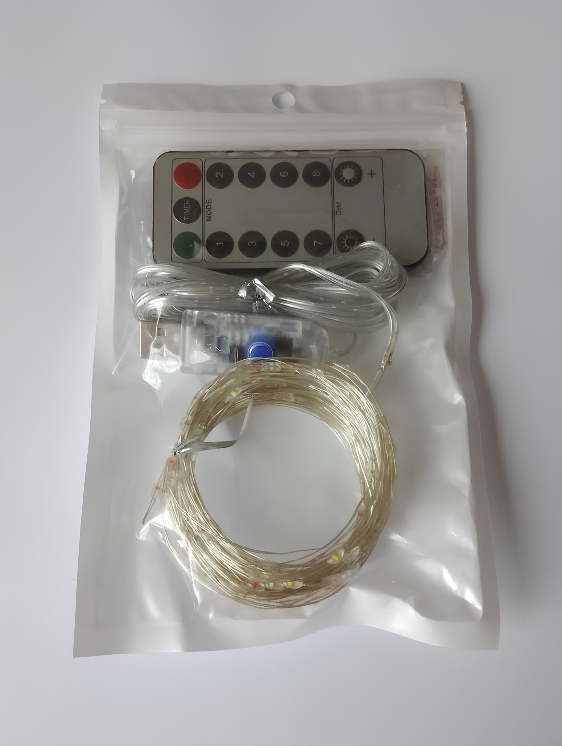 Гірлянда від USB світлодіодні краплі 20 м 200 LED 8 режимів з пультом Теплий білий - фото 4 Гірлянда від USB світлодіодні краплі 20 м 200 LED 8 режимів з пультом Теплий білий - фото 4