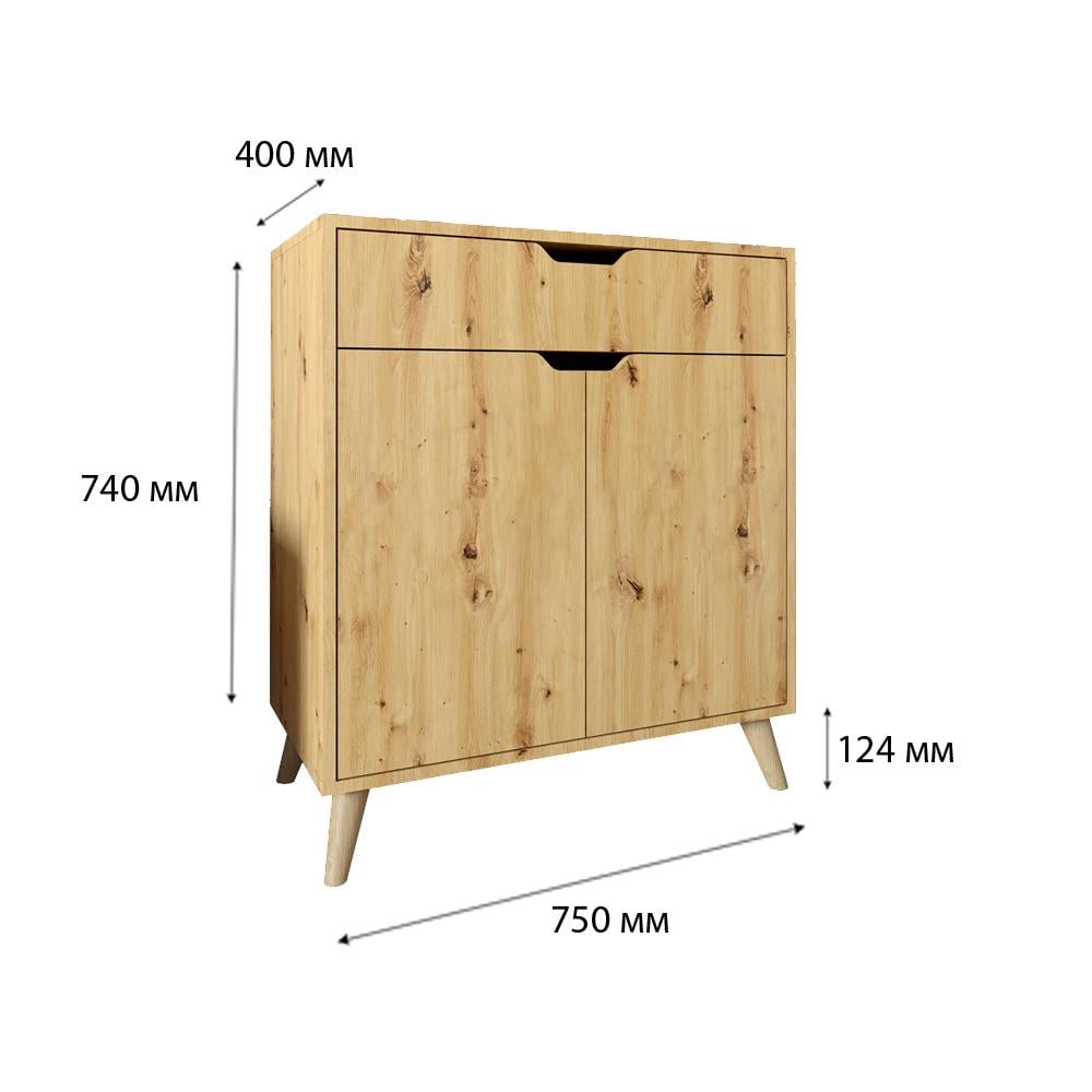 Комод в гостиную М-Зон Борн 750 Дуб Артизан/Антрацитовый/Белый (MZN-031041) - фото 11 Комод в гостиную М-Зон Борн 750 Дуб Артизан/Антрацитовый/Белый (MZN-031041) - фото 11