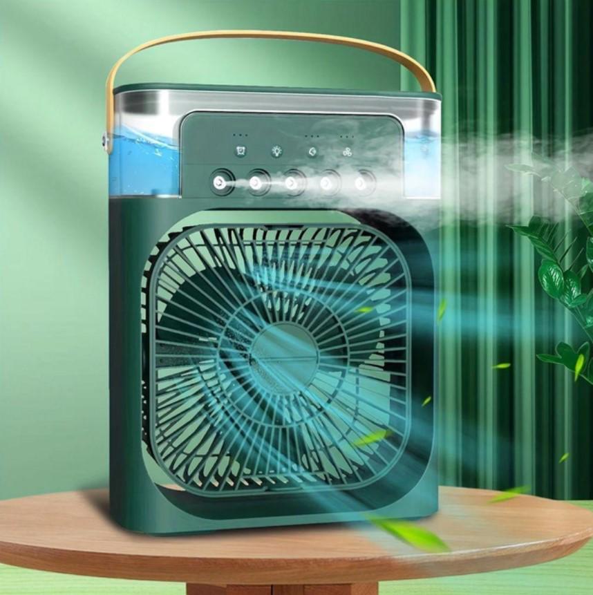 Вентилятор-зволожувач настільний RGB/USB/LED підсвітка Зелений (MX-00009128green) - фото 2 Вентилятор-зволожувач настільний RGB/USB/LED підсвітка Зелений (MX-00009128green) - фото 2