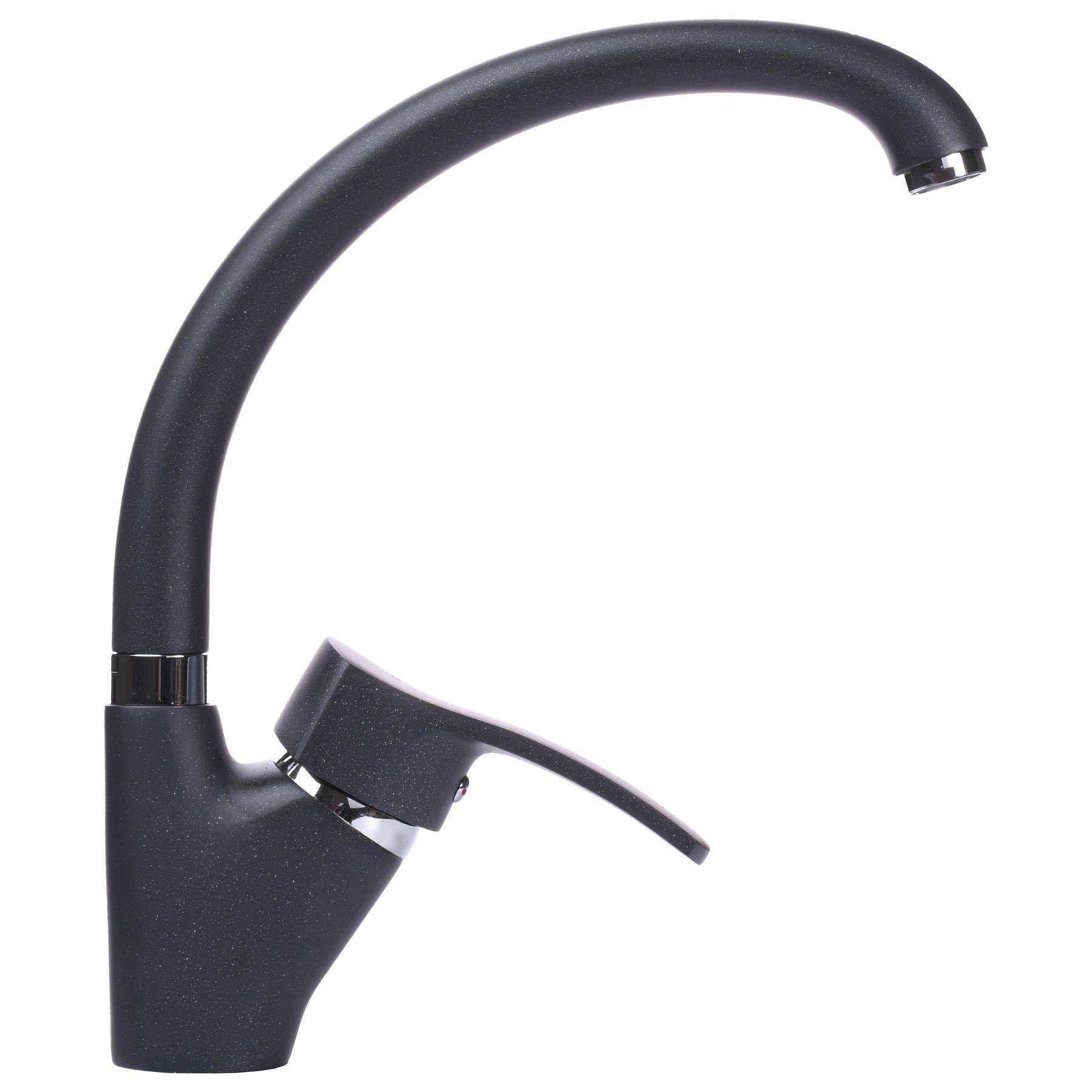 Смеситель для кухни Globus Lux GLQU-0203S-BIG-1-ONIX 000019203 однорычажный Черный (108361)