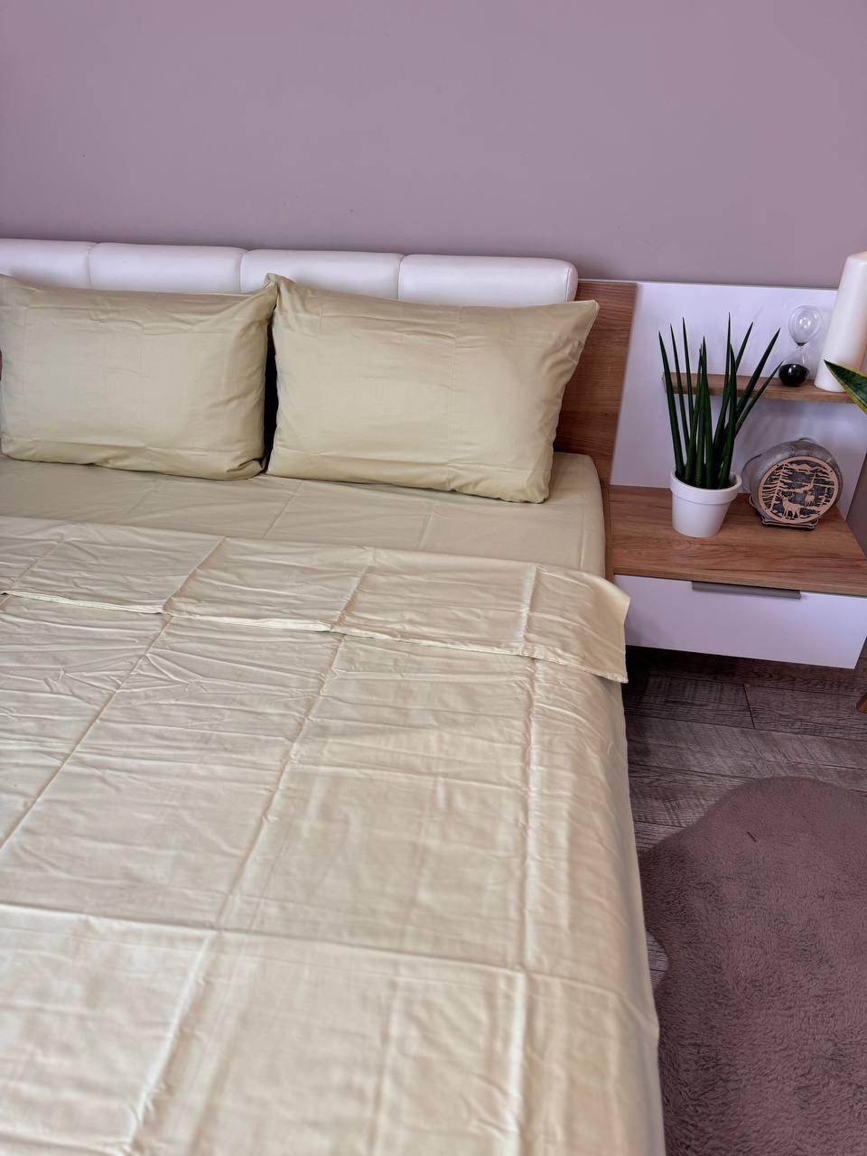 Постільна білизна сатин сімейний 150х220 см наволочки 70х70 см 2 шт. Кремовий (Д-Al-satin-004-04) - фото 7 Постільна білизна сатин сімейний 150х220 см наволочки 70х70 см 2 шт. Кремовий (Д-Al-satin-004-04) - фото 7