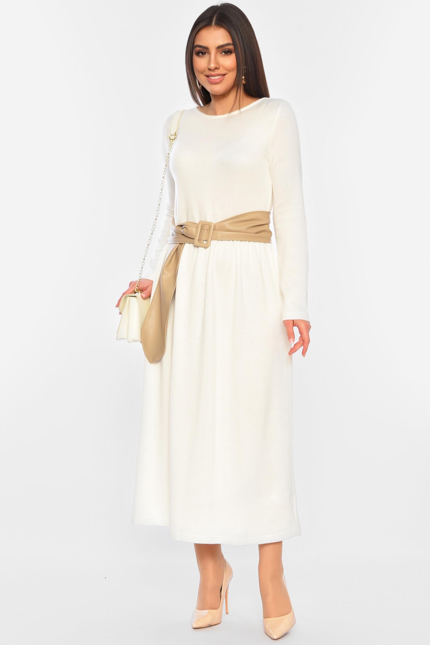 Платье женское полубатальное р. 46 Молочный (197506)