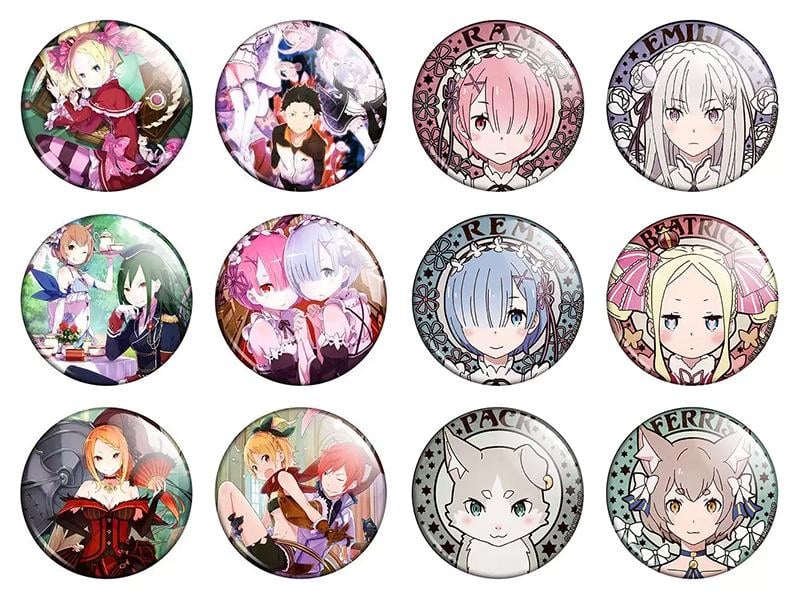Набор значков Аниме ReZero 12 шт. (NZN00336)