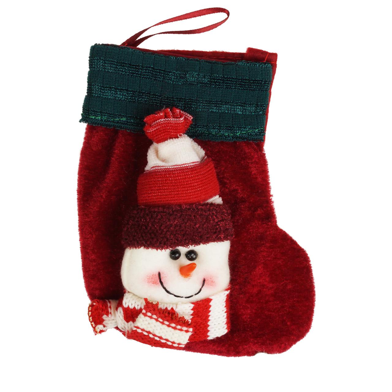 Новогодняя декорация сапожок для подарков Wellamart Снеговичок Красный (5345-4) Новогодняя декорация сапожок для подарков Wellamart Снеговичок Красный (5345-4)