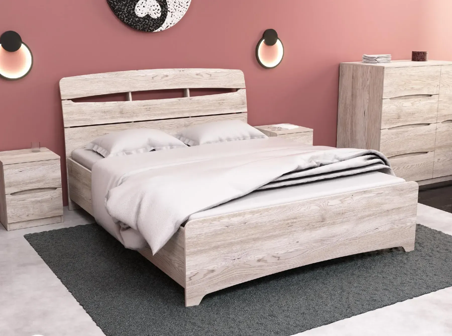 Кровать двуспальная Kontinent DELTA 160x200 см Самоа Дымчатый (79788872)