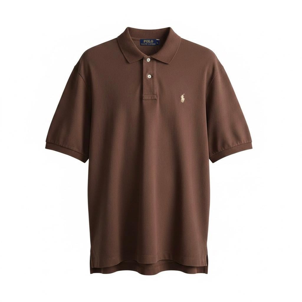 Футболка мужская поло в стиле Ralph Lauren Classic Fit Mesh Polo Shirt XL Коричневый (RL13002.5XL)