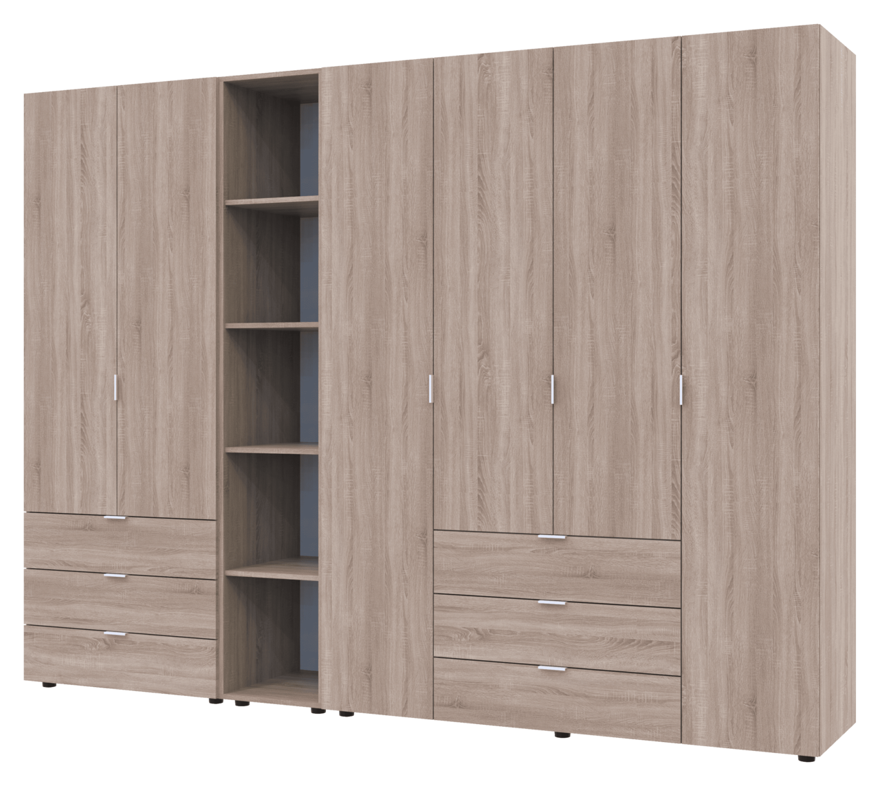 Шкаф для спальни Doros Гелар с этажеркой 2 с 4 ДСП 270,7х49,5х203,4 см Дуб Сонома (42005051)