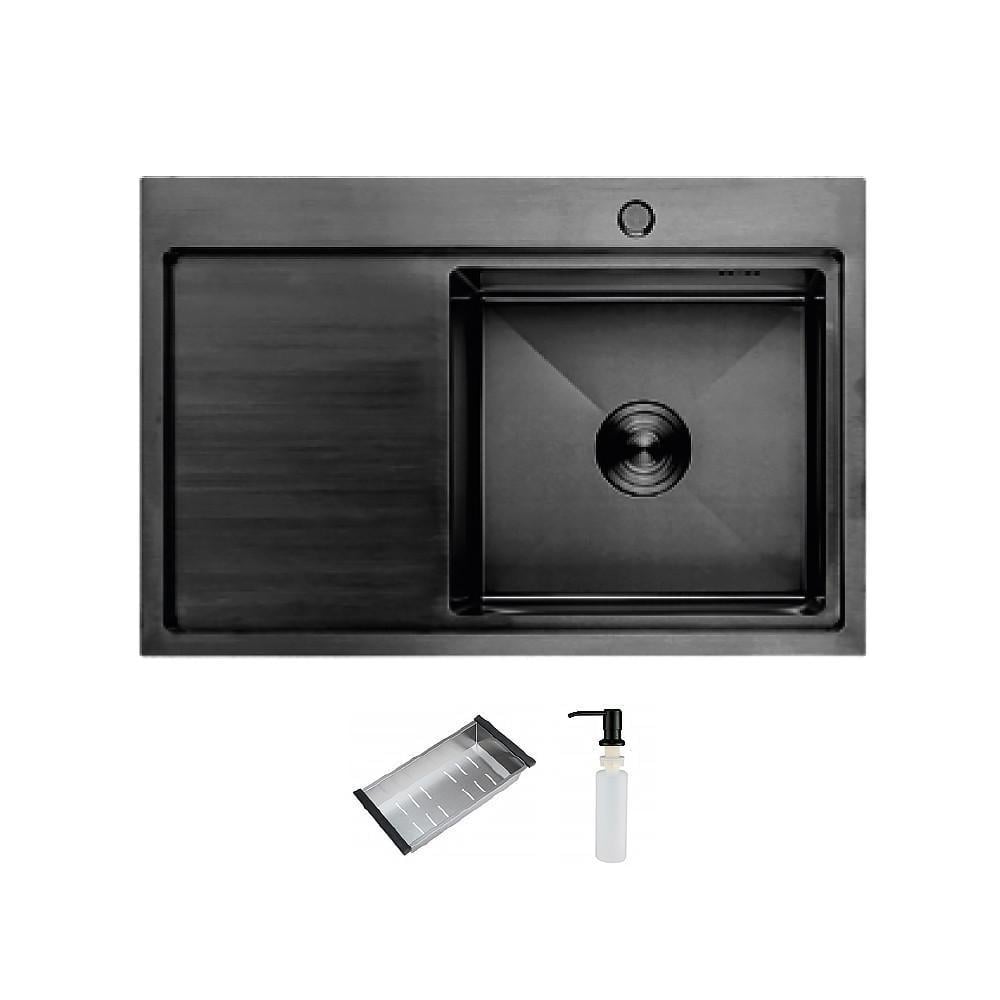 Мойка для кухни ITAL HD7850R правая нержавеющая сталь 750x500 мм Черный (2193388158) Мойка для кухни ITAL HD7850R правая нержавеющая сталь 750x500 мм Черный (2193388158)