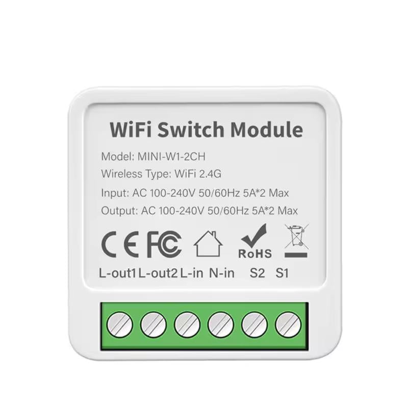 Реле Wi-Fi двухканальное Tuya Smart Switch 2ch 10А