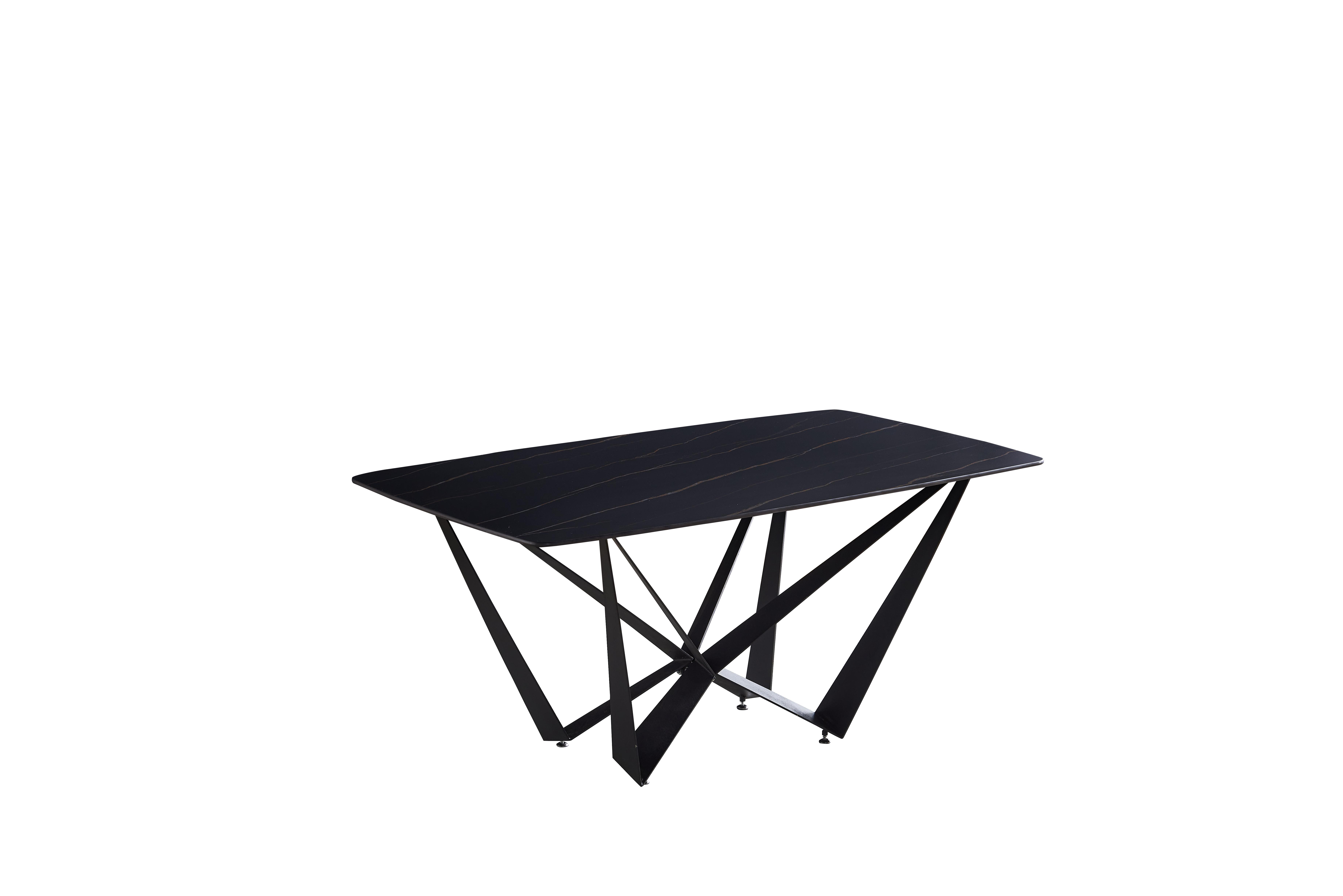 Стол Intarsio Dali Ceramic 180X90 Черный/Черный мат (DALIBK180)