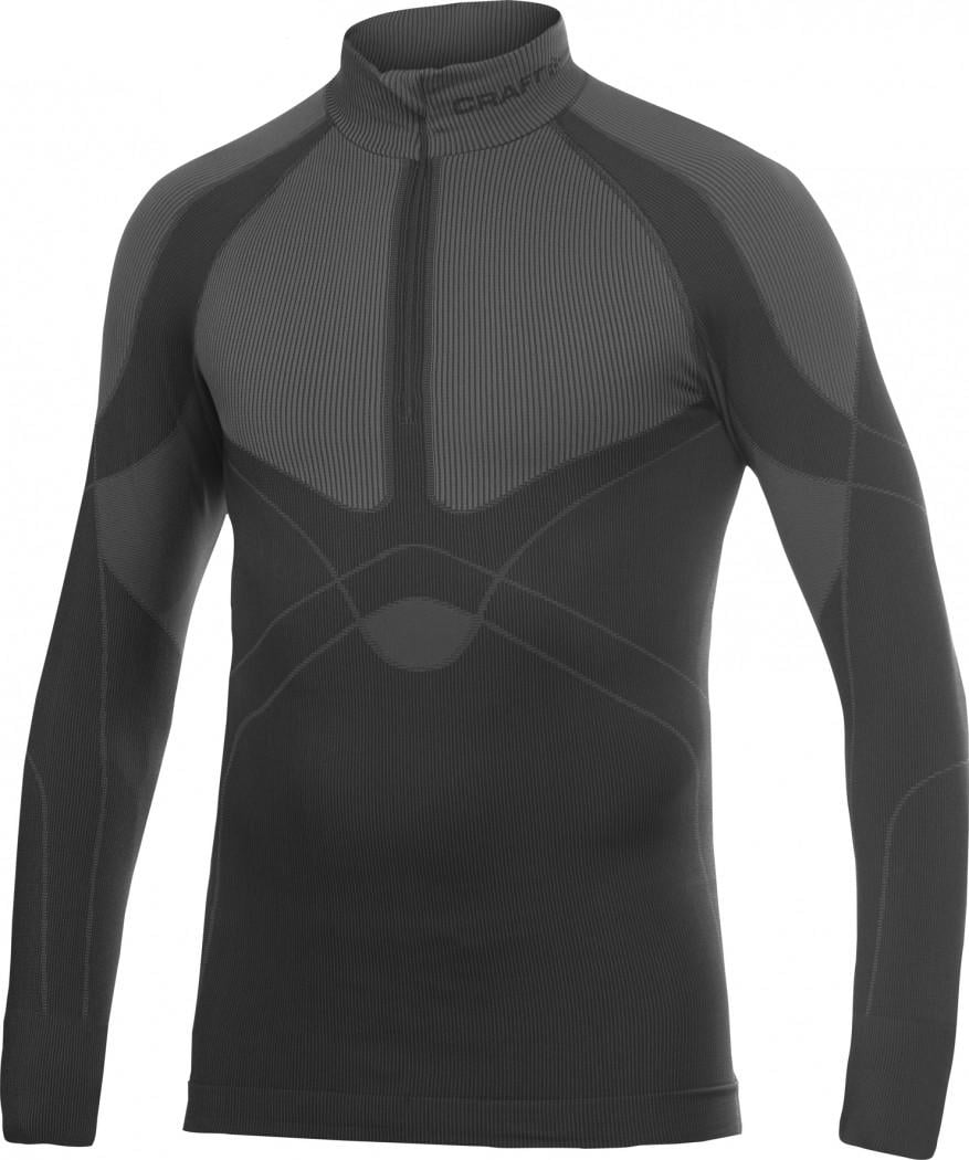 Термофутболка Мужская Craft Warm Zip Mockneck 1901638 9980 M-XL Black/Iron (iz13591)
