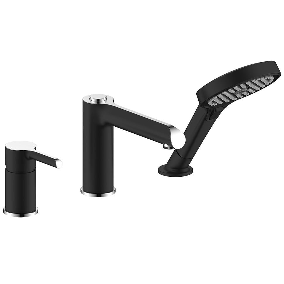 Смеситель на борт ванны Gappo G1103-6 на три отверстия Черный (160801)