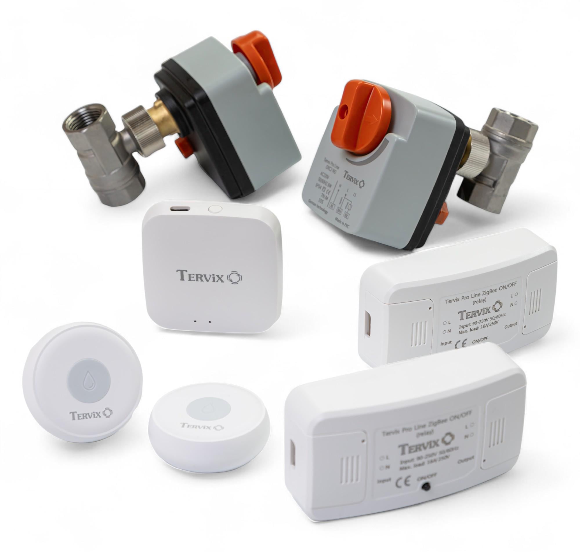 Система захисту від потопу для розумного будинку Tervix ZigBee Water Stop Premium на 2 труби 1/2" (TRV-4922621)