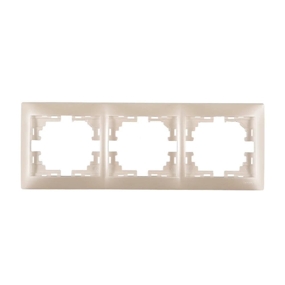 Рамка тримісна горизонтальна MIRA без вставок Перлинно-білий перламутр (00000003183)