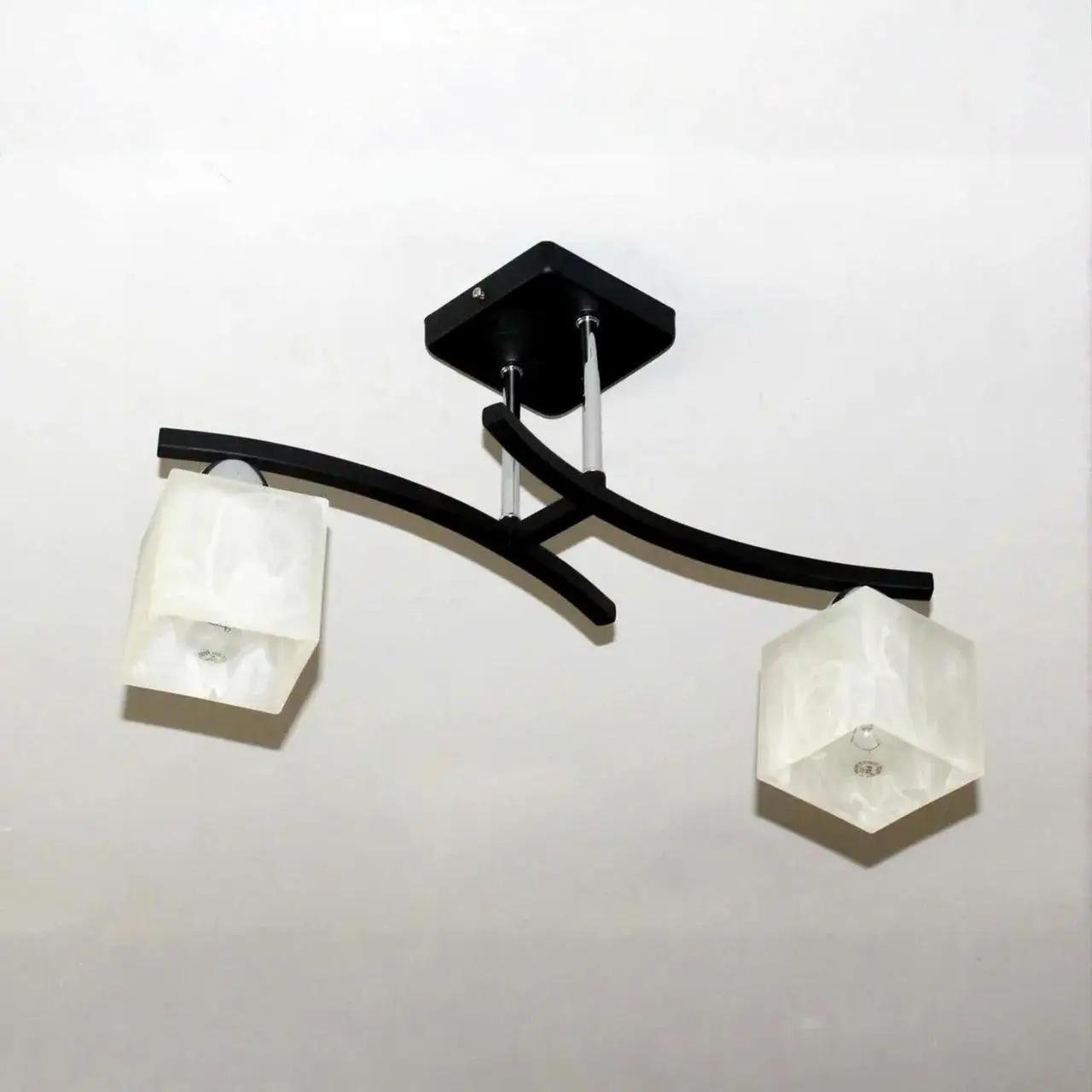 Люстра потолочная Sirius с металлическим каркасом 2хЕ27 IP20 B A1507/2 Черный/Хром (28687200)