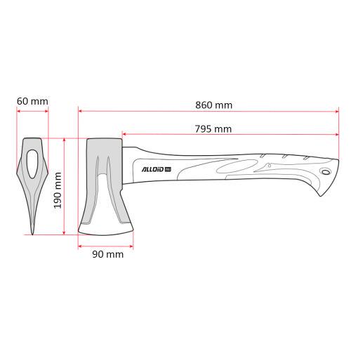 Топор-колун Alloid SF-202000 ручка из фибергласа 2000 г (00000060647) - фото 2 Топор-колун Alloid SF-202000 ручка из фибергласа 2000 г (00000060647) - фото 2