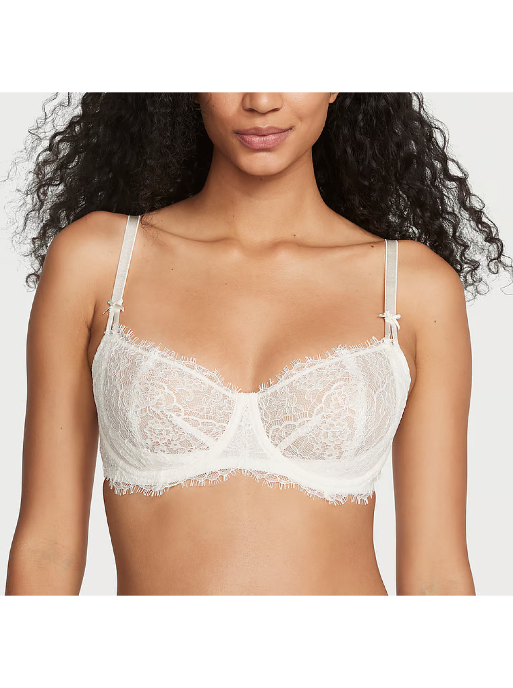 Бюстгальтер мереживний без пуш ап Victoria's Secret Dream Angels Wicked Unlined Lace Balconette Bra 90D Білий (21489410)