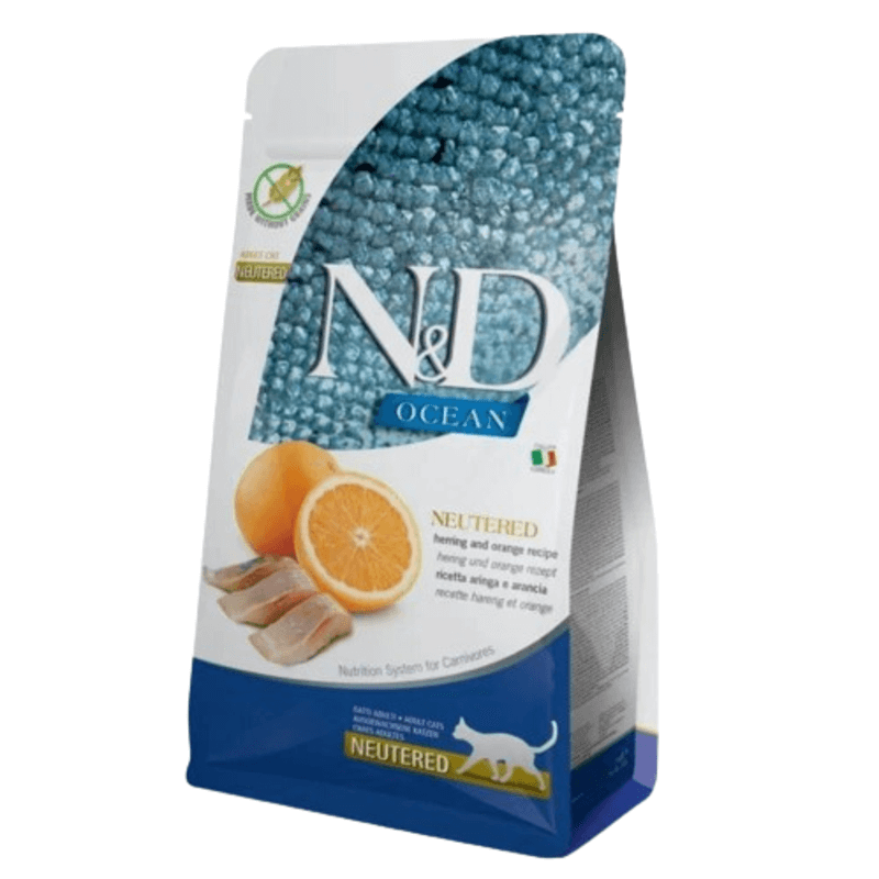 Корм сухой беззерновой Farmina N&D Ocean Herring & Orange Neutered для стерилизованных кошек и кастрированных кошек с сельдью (2998381757) Корм сухой беззерновой Farmina N&D Ocean Herring & Orange Neutered для стерилизованных кошек и кастрированных кошек с сельдью (2998381757)