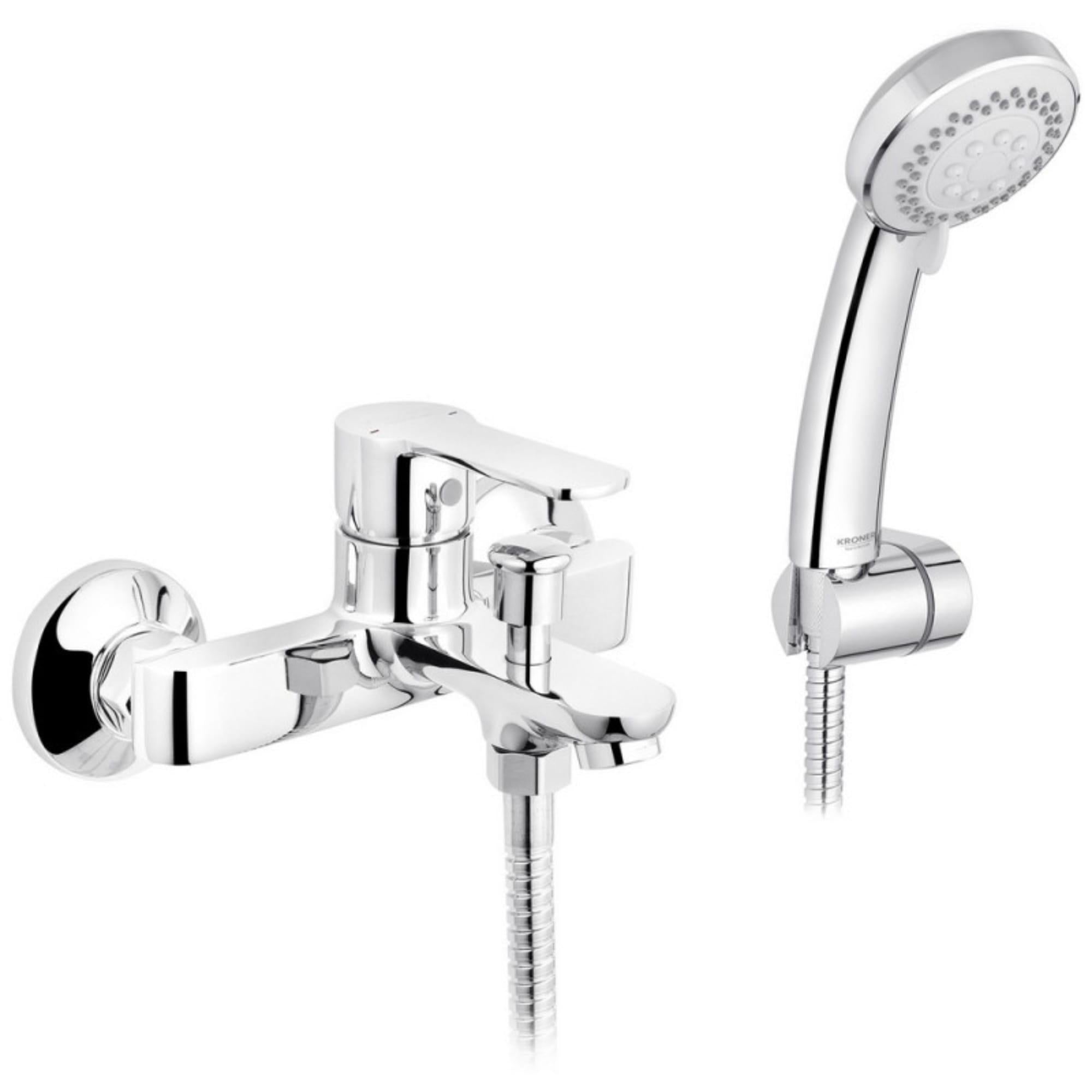 Смеситель для ванны Kroner KRM Bremen C060 однорычажный с ручной лейкой Хром (CV012070)