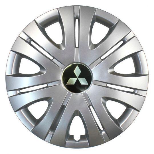 Колпаки автомобильные  SKS 317 R15 с логотипом Mitsubishi 4 шт. Серебристый (317-mitsubishi)