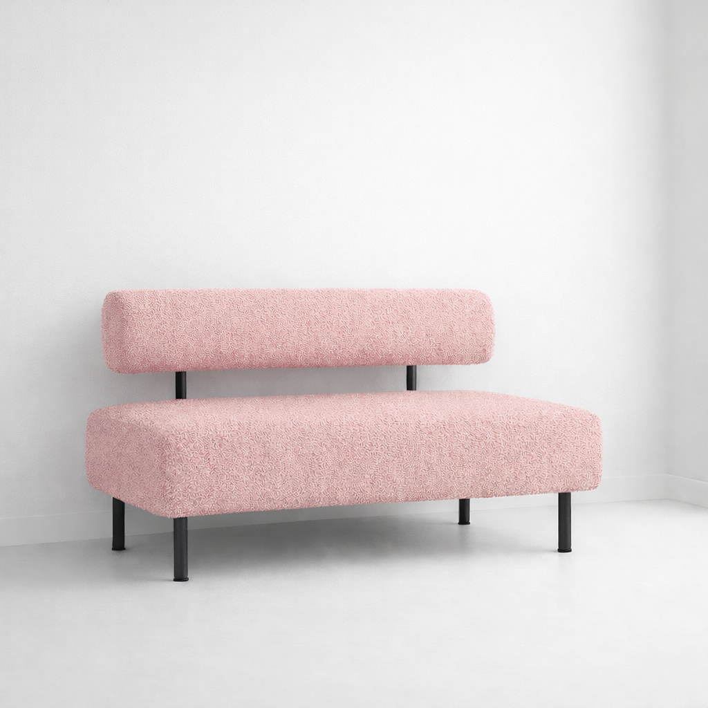 Диван компактный Tobi Sho Люмо 1500х540х750 мм букле Alpaca Светло-розовый/61