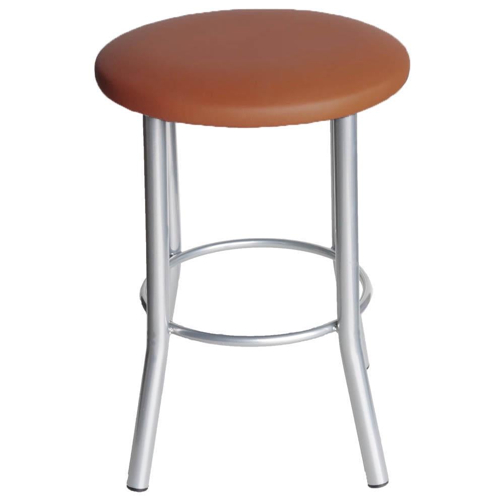 Табурет для кухни АНТ Тедди кожзаменитель Алюминиевый/коричневый (U24742-10)