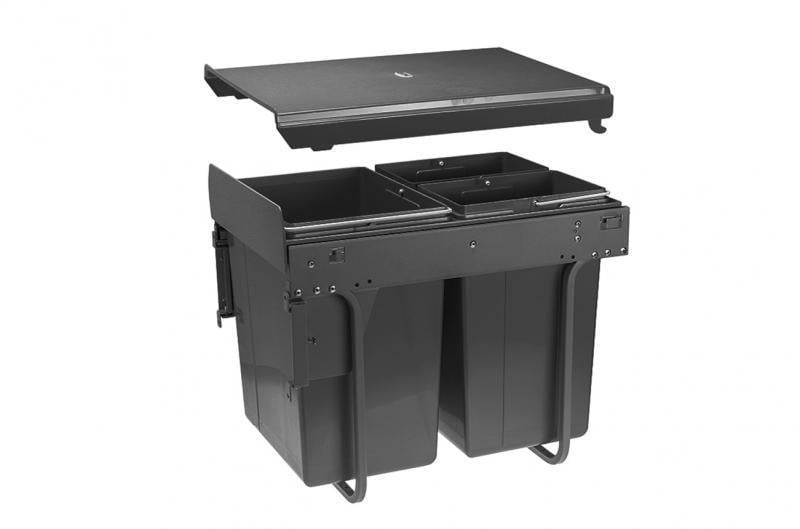 Ведро для мусора GTV PRACTI ECO с креплением к фасаду 450 мм 20 л/2x10 л (PB-45-450MF202X10-60A)