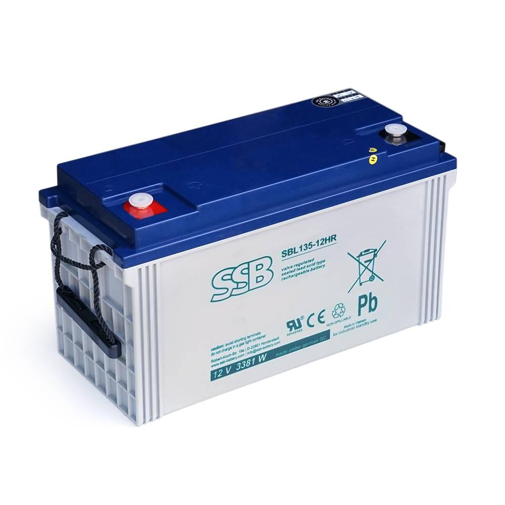 Акумуляторна батарея SSB AGM SBL135-12HR 12 V 120 Ah 406 x 174 x 215 34 кг White