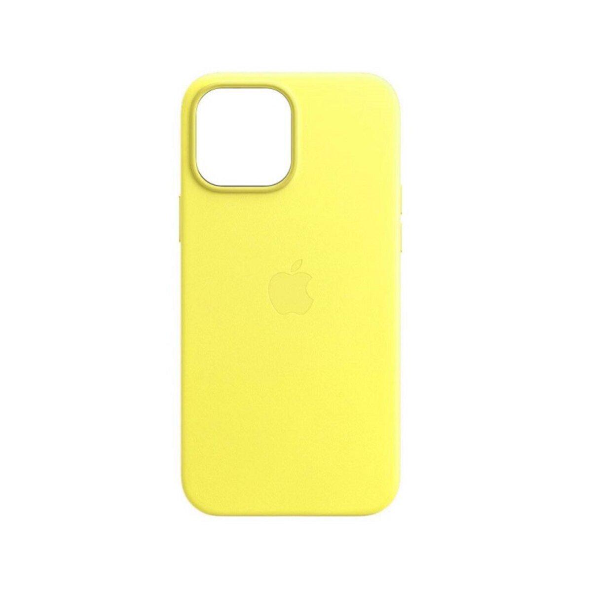 Противоударный чехол для Apple iPhone 15 Pro Leather AAA Full Magsafe IC Canary Yellow