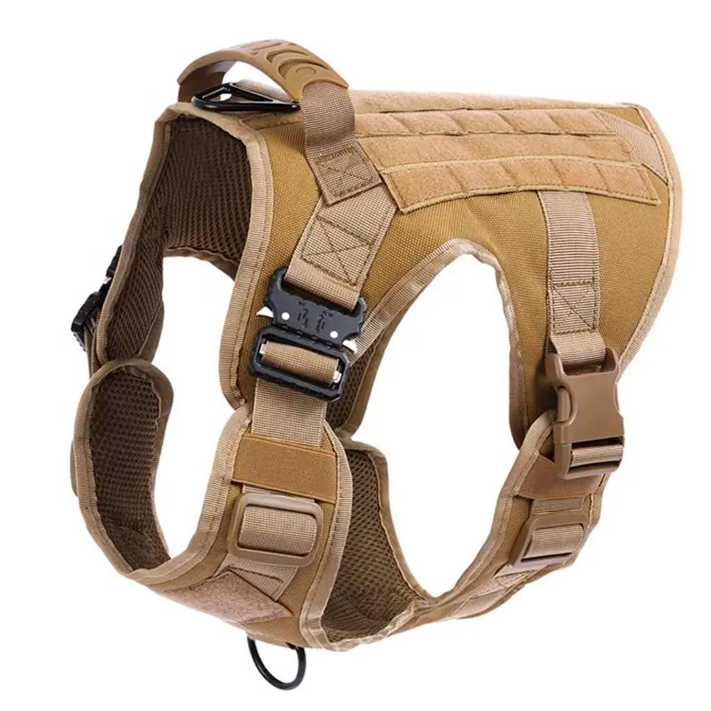 Жилет-шлейка с ручкой и системой MOLLE для средних и крупных собак M Бежевый (2593076266)
