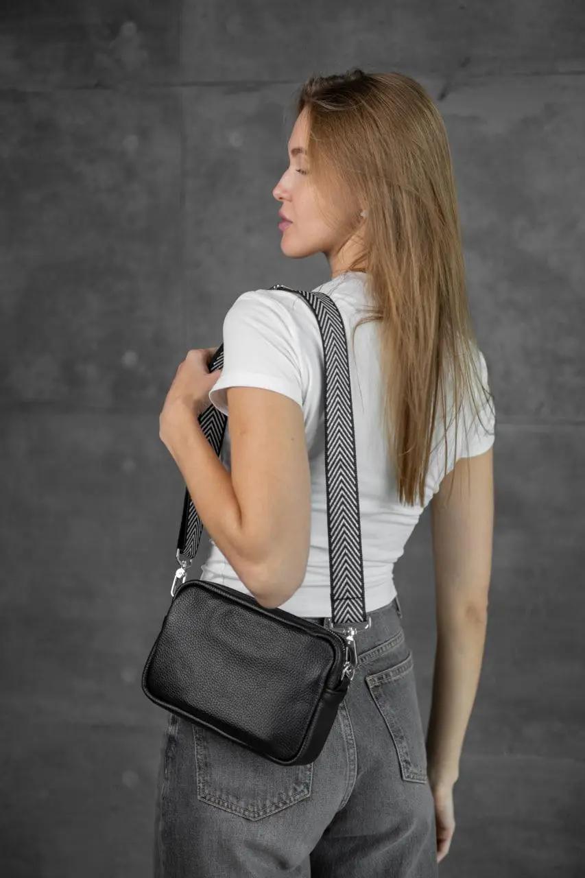 Женская сумка кросс-боди SW100-1 из натуральной кожи флотар Черный (32808849)