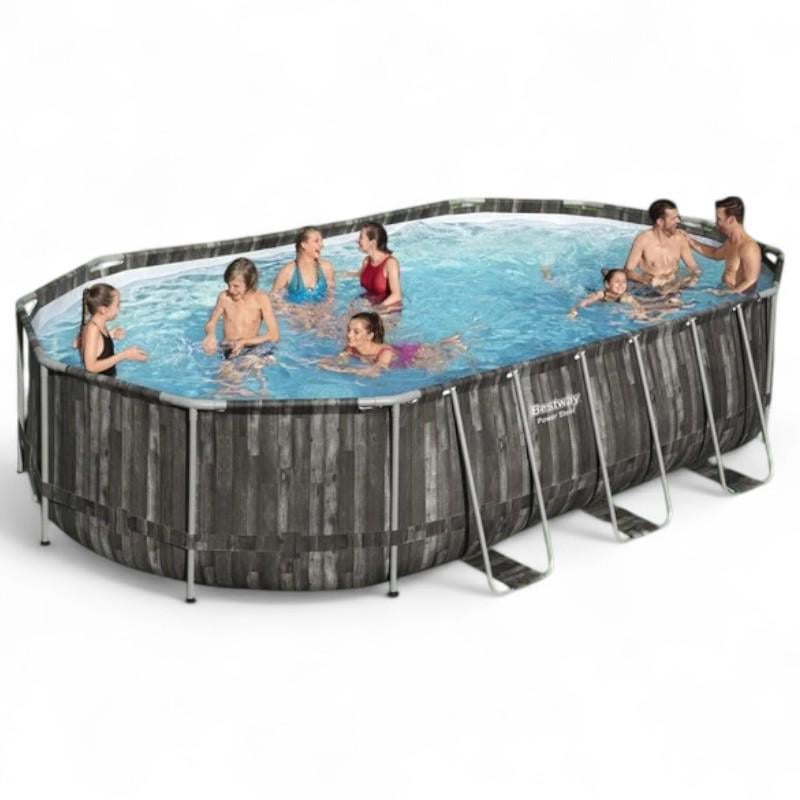 Бассейн каркасный Bestway овальный с лестницей 610х366х122 см (5611R) - фото 3 Бассейн каркасный Bestway овальный с лестницей 610х366х122 см (5611R) - фото 3